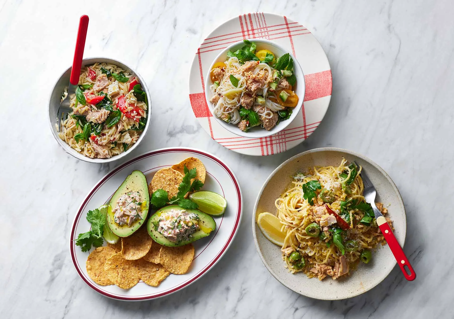Four dishes featuring tinned tuna