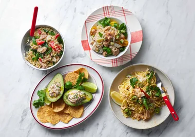 Four dishes featuring tinned tuna