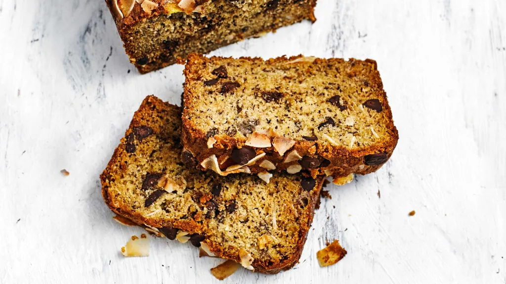 Slice of coconut banana bread