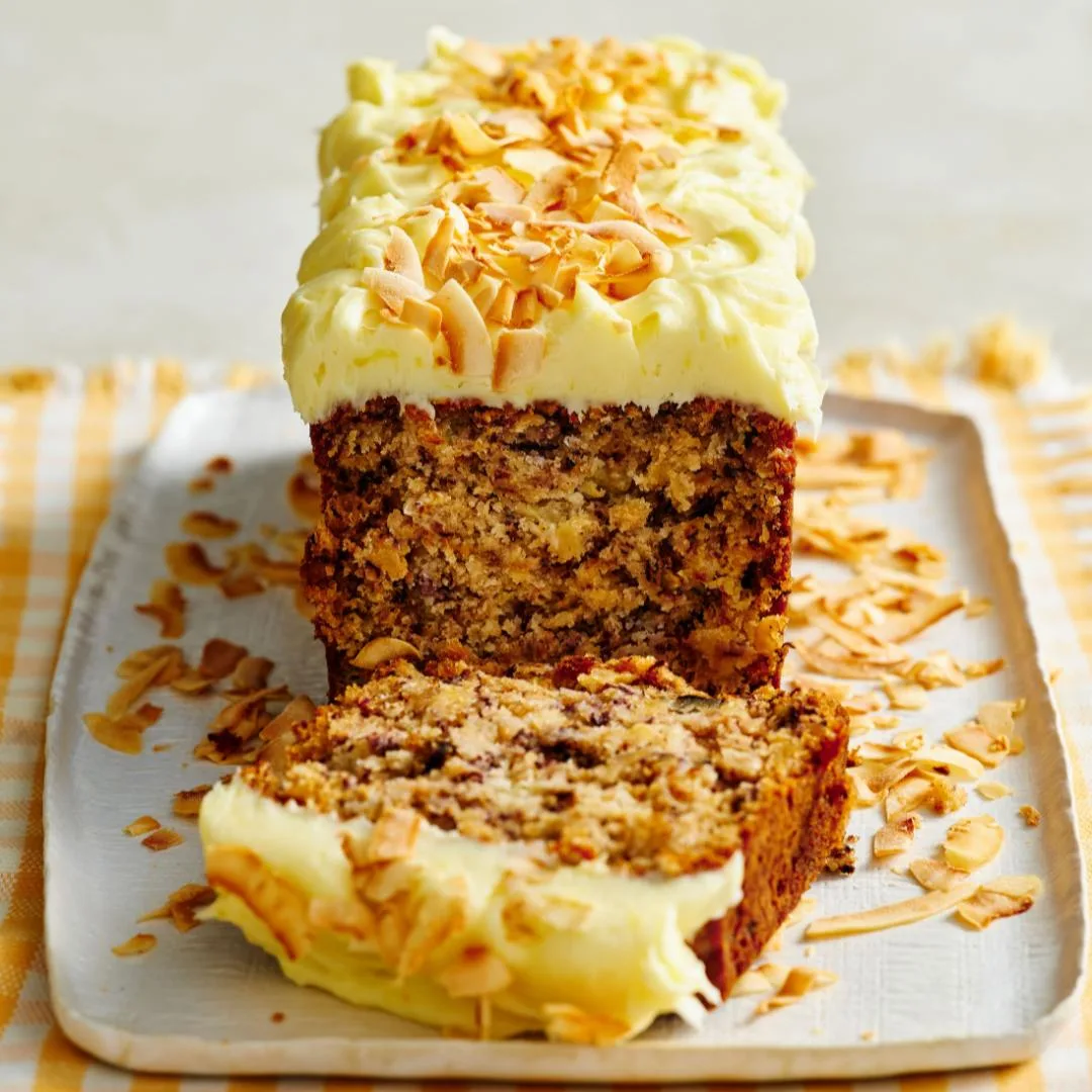 Hummingbird loaf cake with cream cheese icing