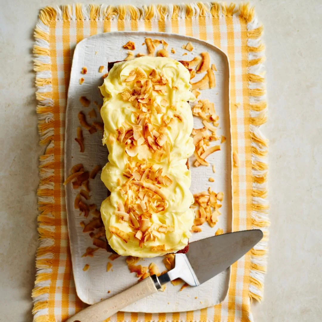 Hummingbird loaf cake with cream cheese icing