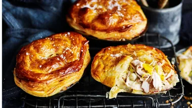 Chicken, potato and leek pot pies