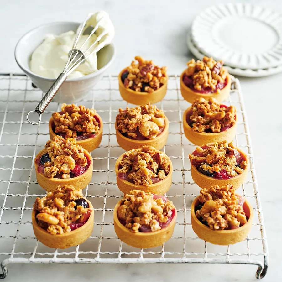 Apple Raspberry Tart Mini berry & apple crumble tarts | Women's Weekly Food