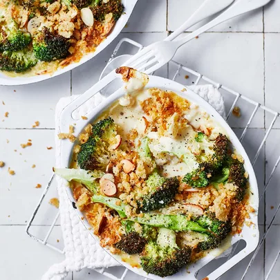 Air fryer broccoli gratin