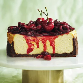 A brandied cherry cheesecake.