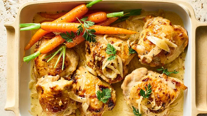 Honey mustard chicken tray bake