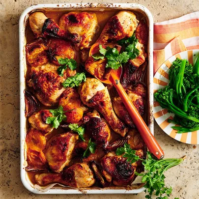 Apricot chicken tray bake