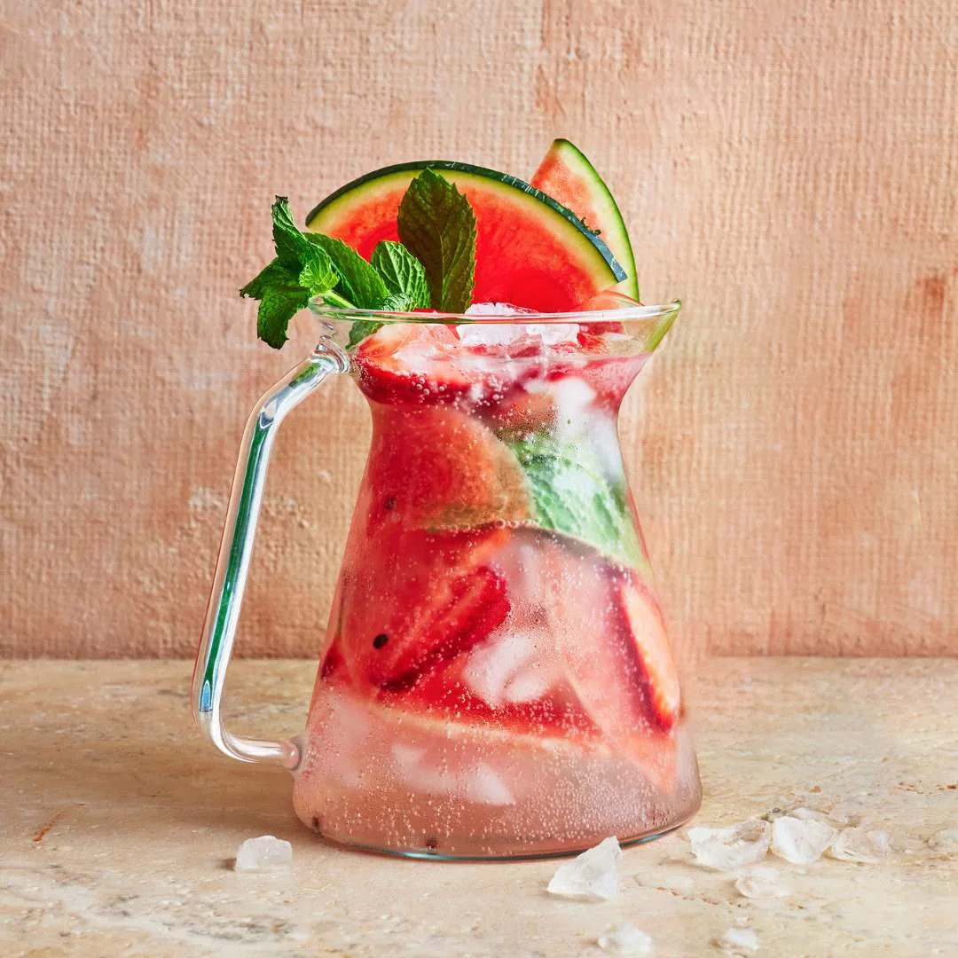 Watermelon mocktail with strawberry & mint-image