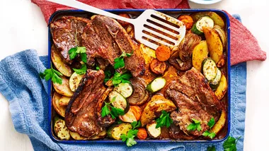 Julie Goodwin's lamb forequarter chops tray bake, our top recipes of 2024; easy dinner recipes for family
