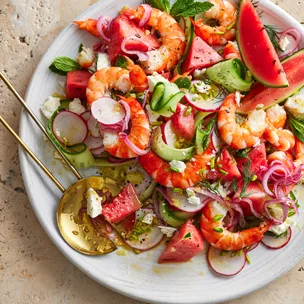 prawn and watermelon salad