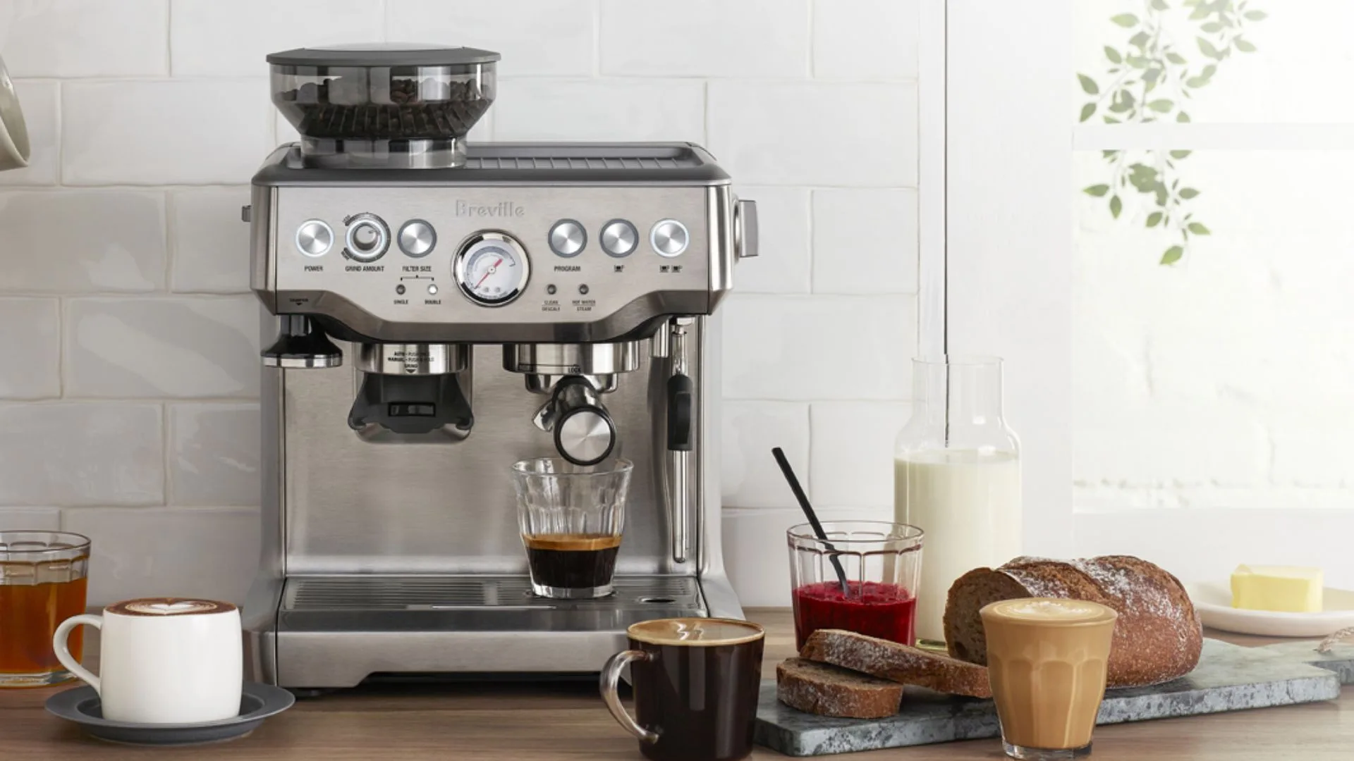 Our best affordable coffee machine guide includes the Breville The Barista Express.