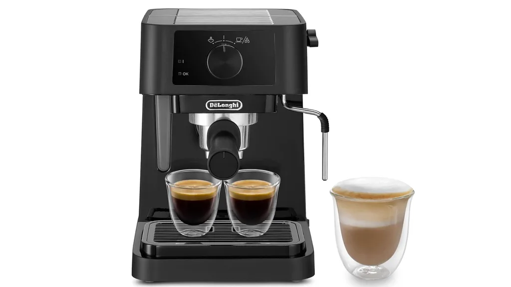 The De'Longhi Stilosa Manual Espresso Coffee Machine (EC230.BK) is a popular and affordable coffee machine that fits on most benchtops.
