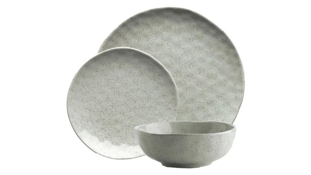 Ecology 12 Piece Speckle Dinner Set in Duck Egg colour