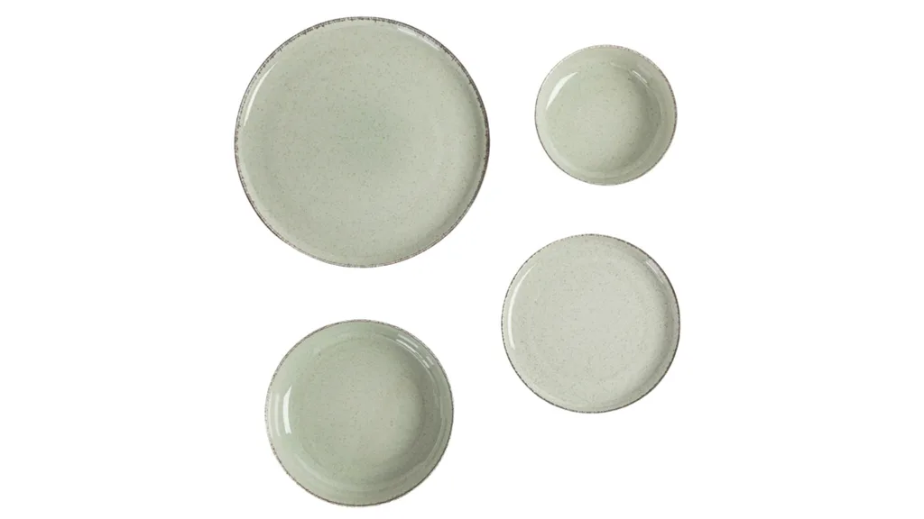 Habitat Ceramic Speckle Sage Dinnerware in sage colour