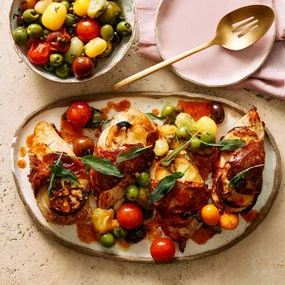 Prosciutto wrapped chicken with tomato salsa