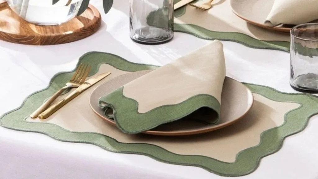 Ladelle Scalloped Napkin 4 Pack in Green