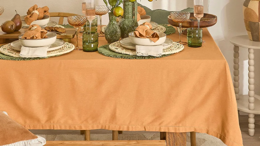 Habitat Pelham Cotton Table Cloth in Toffee colour