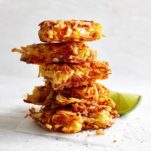 Stack of grated potato fritters