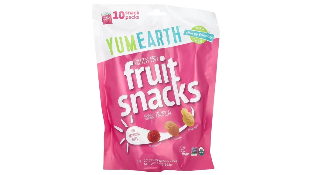 YumEarth, Gluten Free Fruit Snacks, Tropical 10 snack packs