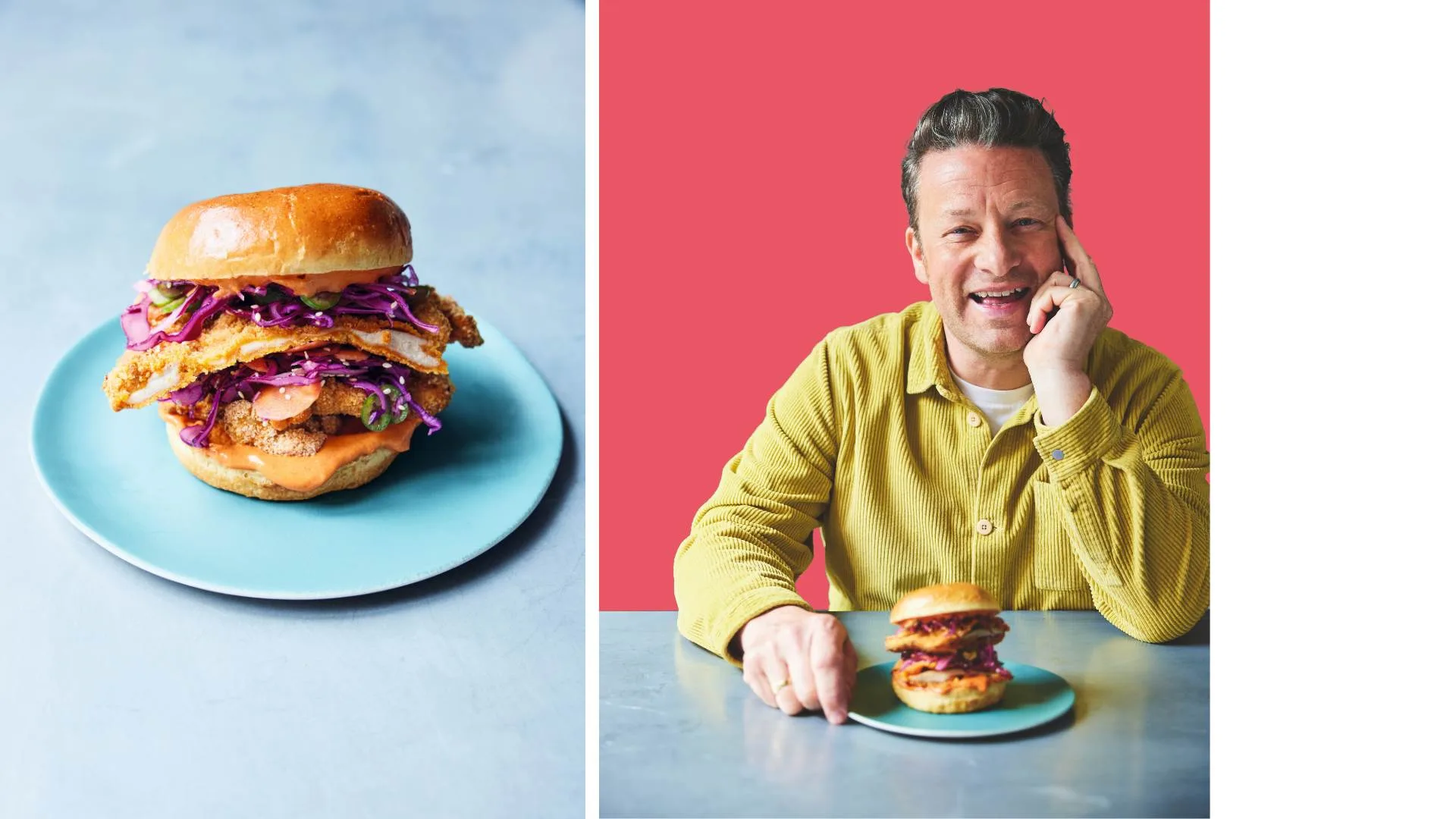 Gochujang chicken burgers from Easy Air Fryer by Jamie Oliver