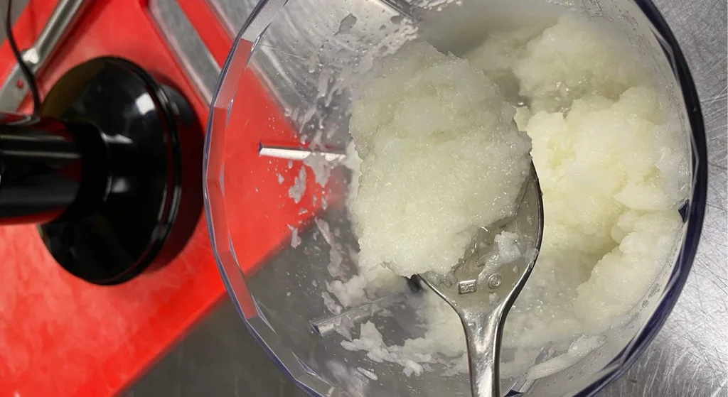 Onions over blended in the Braun mini chopper