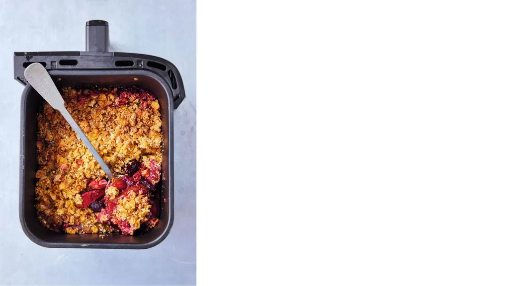 Pear & blackberry crumble from Easy Air Fryer by Jamie Oliver