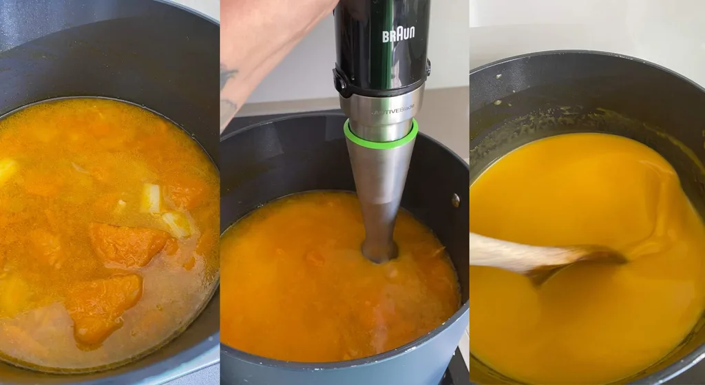 Using the Braun MultiQuick 9 to blend the soup