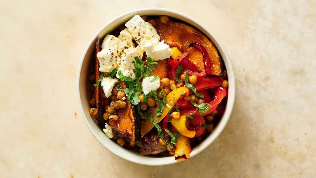 Za’atar chickpea salad using dried chickpeas