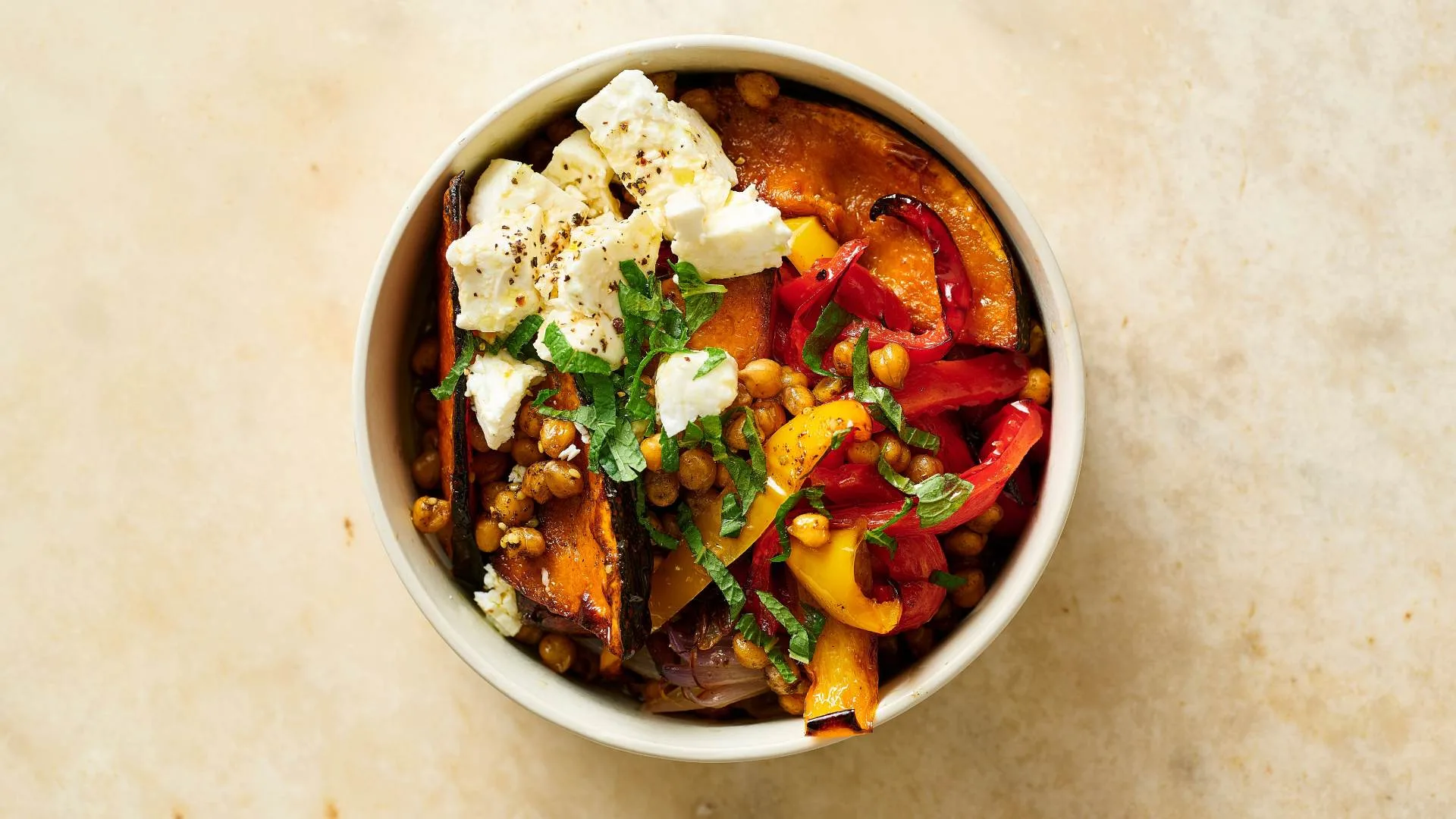 Za’atar chickpea salad using dried chickpeas