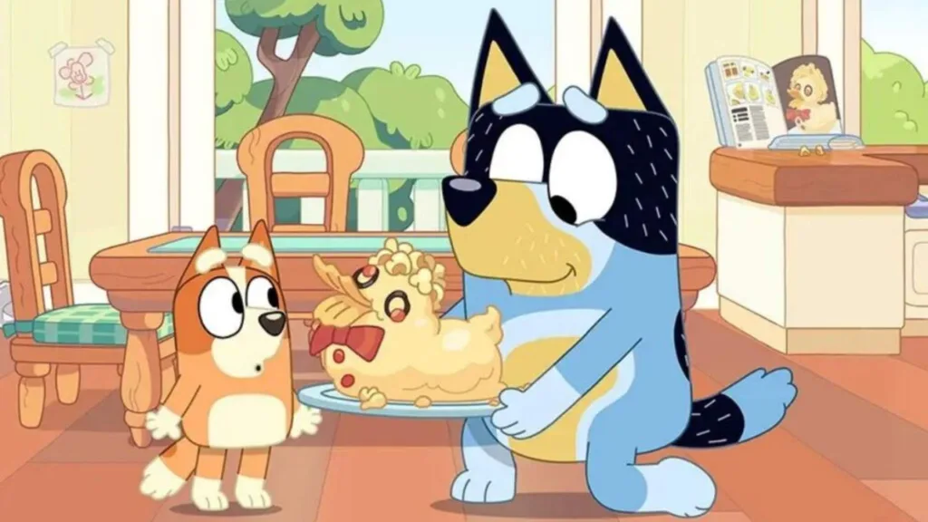 A scene from Bluey Duck Cake episode