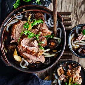 Braised pork & shiitake mushrooms