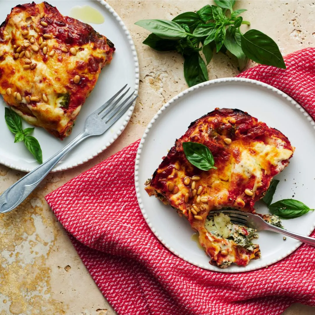 Spinach and ricotta lasagne