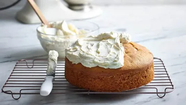 One-bowl butter cake with butter cream icing