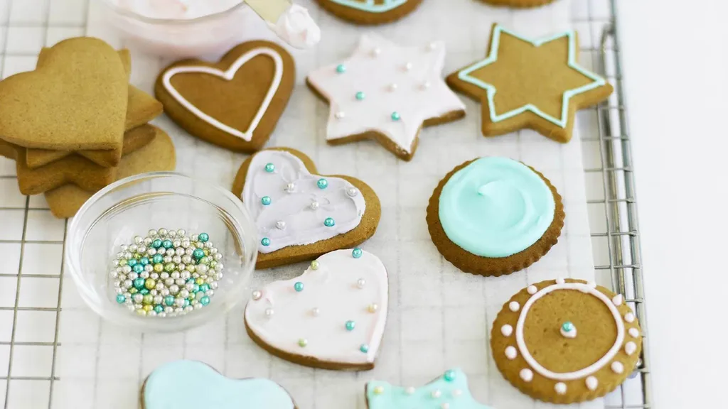 Gingerbread biscuits with royal icing