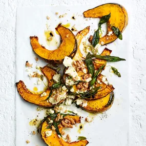 Air fryer pumpkin with sage & fetta