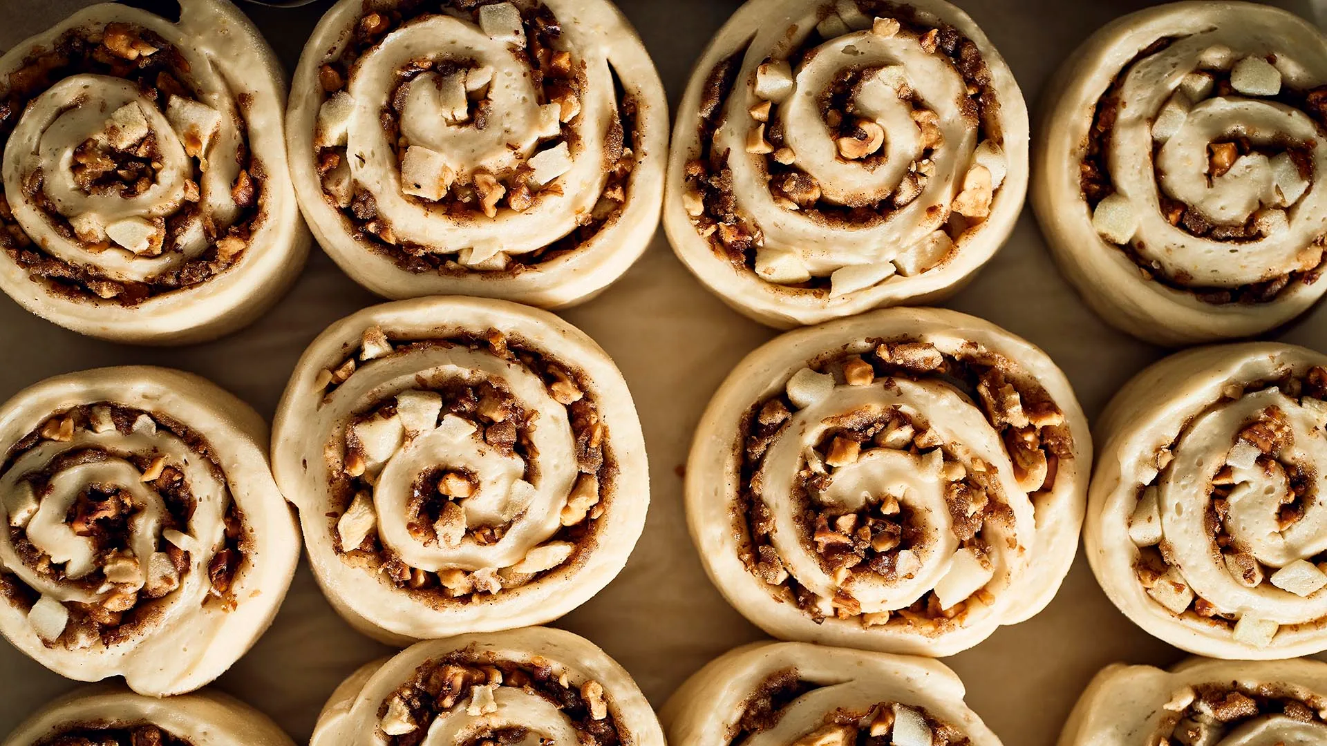 unbaked apple and cinnamon scrolls