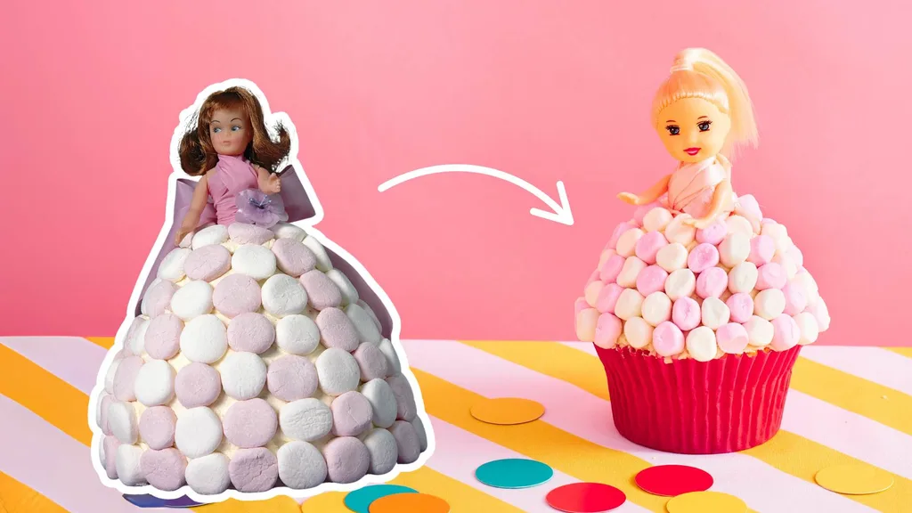Dolly Varden cake and cupcake