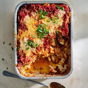 Eggplant pasta bake