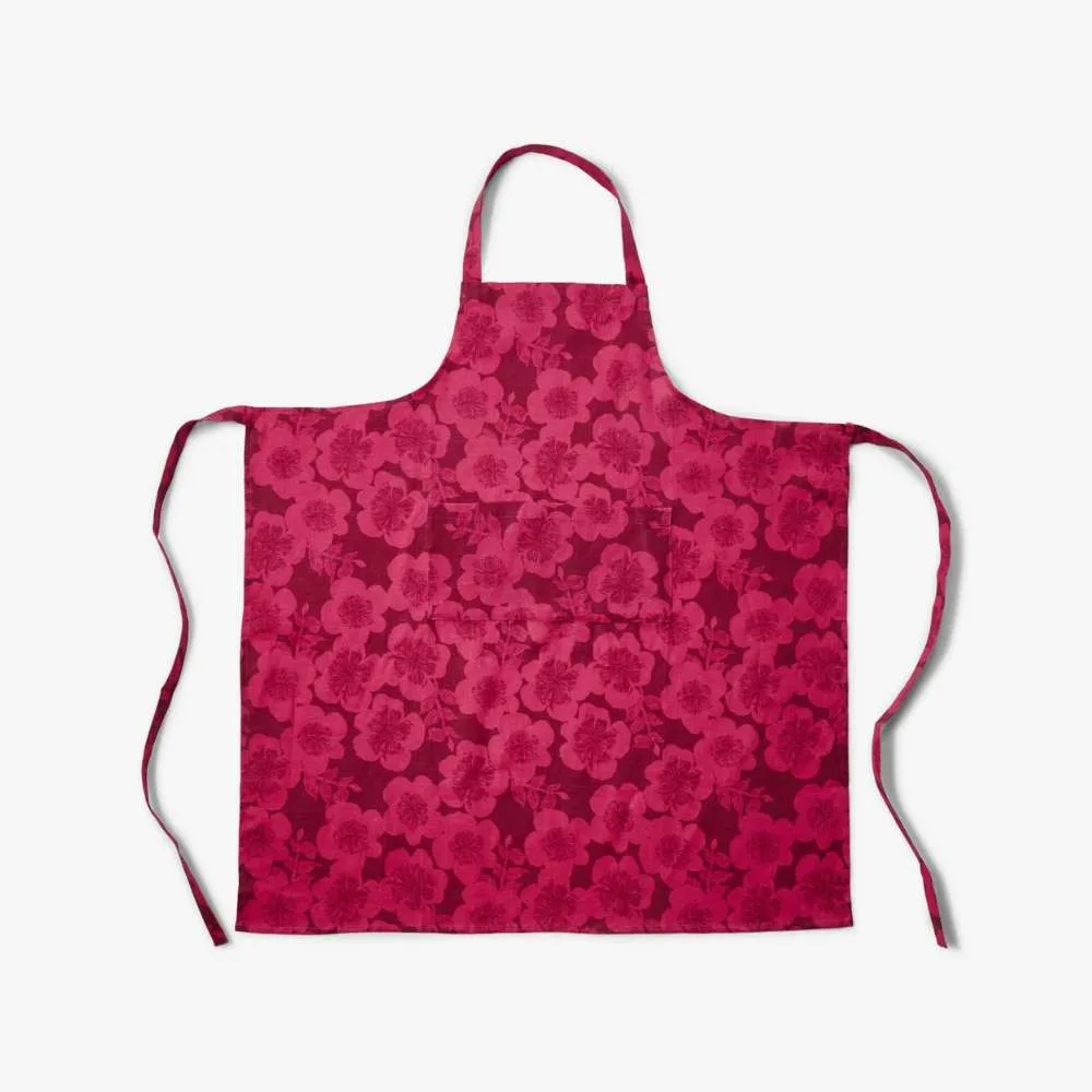 Jardin Cerise Linen Apron