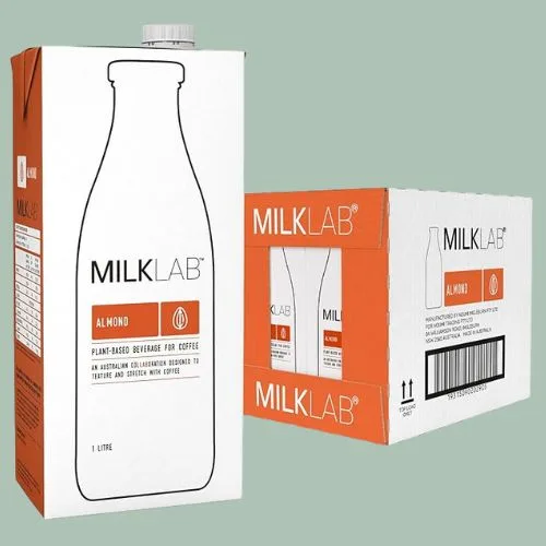MILKLAB Almond Milk 8 x 1L Barista Milk For Coffee, Latte & Espresso, Dairy Free, Plant Based, Vegan