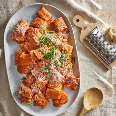 Pink sauce pasta