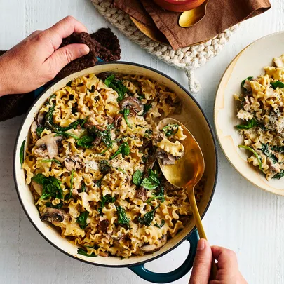 Mixed mushroom pasta