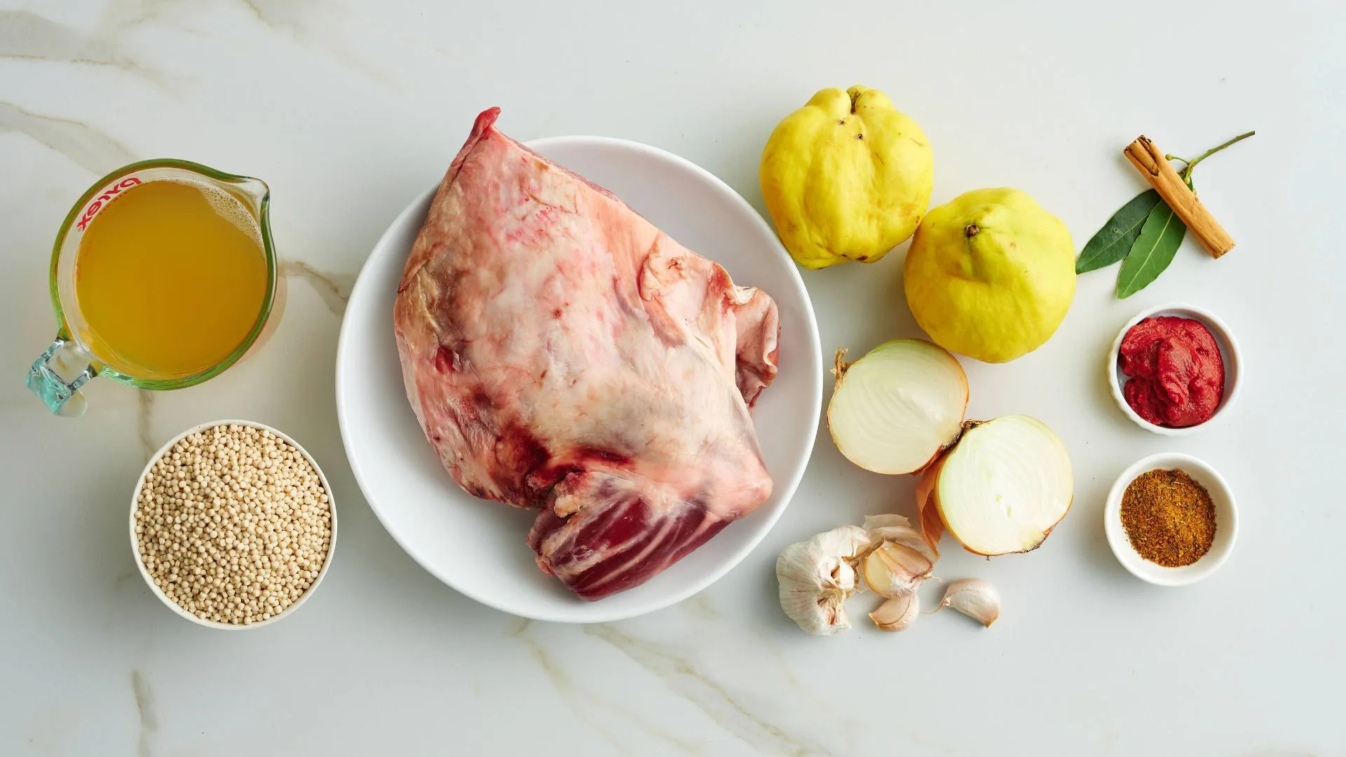Key ingredients in braised slow cooked lamb shoulder recipe