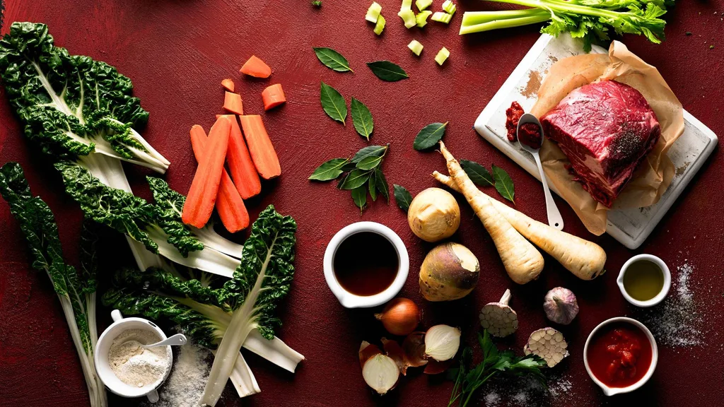 Ingredients in slow cooker beef casserole