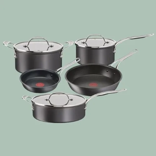 Tefal H912S517 Jamie Oliver Cooks Classic Induction Non-Stick Hard Anodised 5pc Set, Black