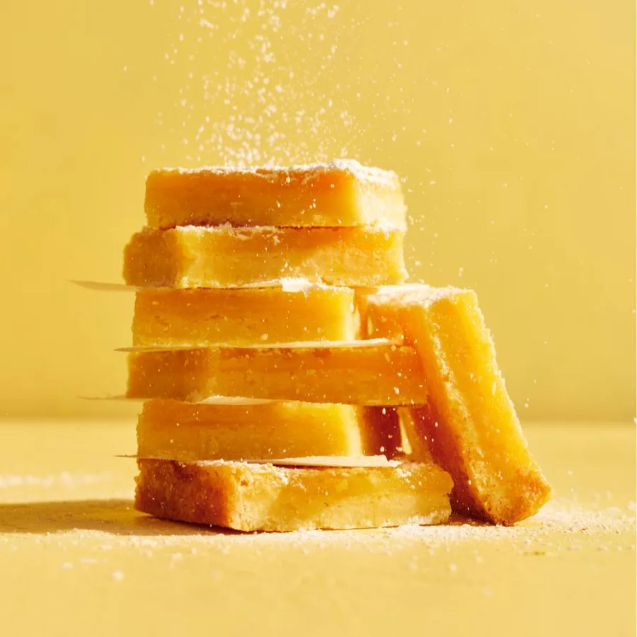 Lemon bars slice stacked
