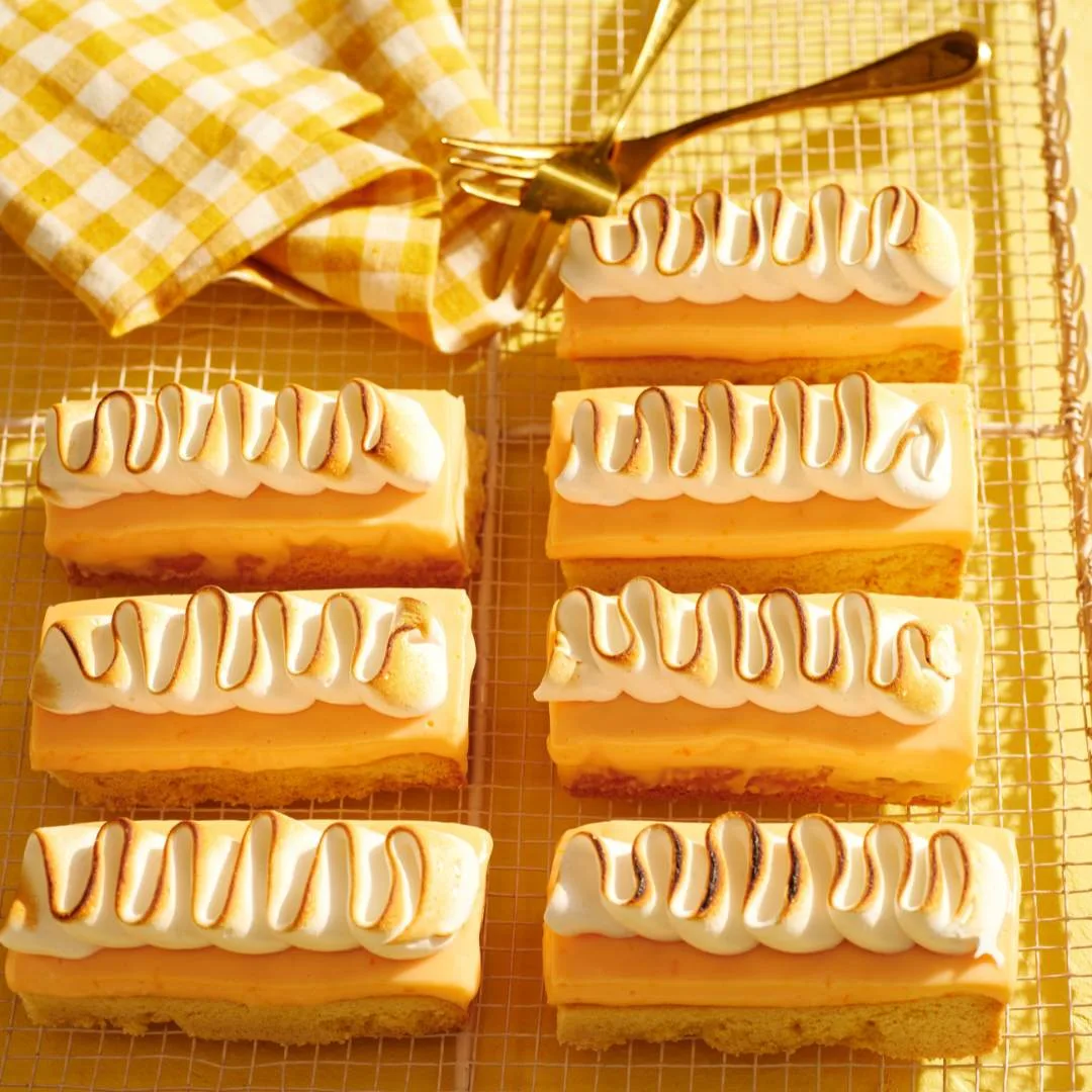 Orange cream meringue bars