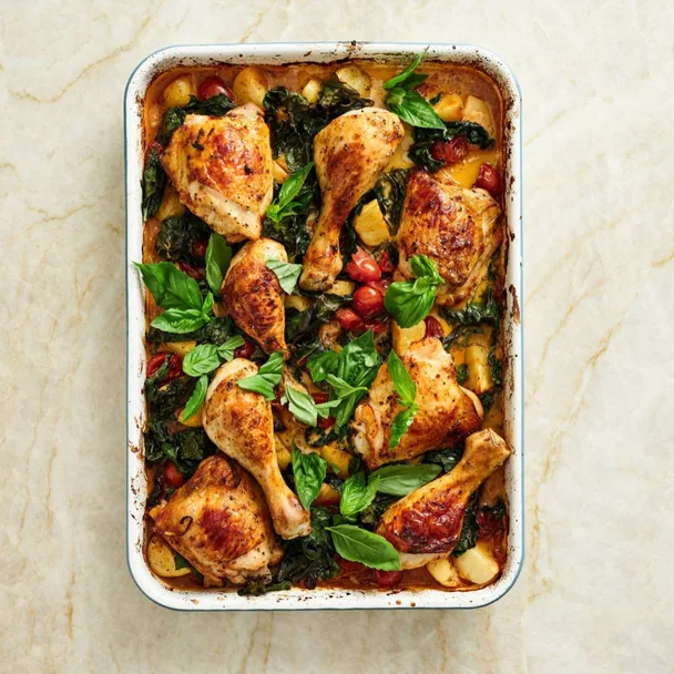 Tuscan chicken tray bake