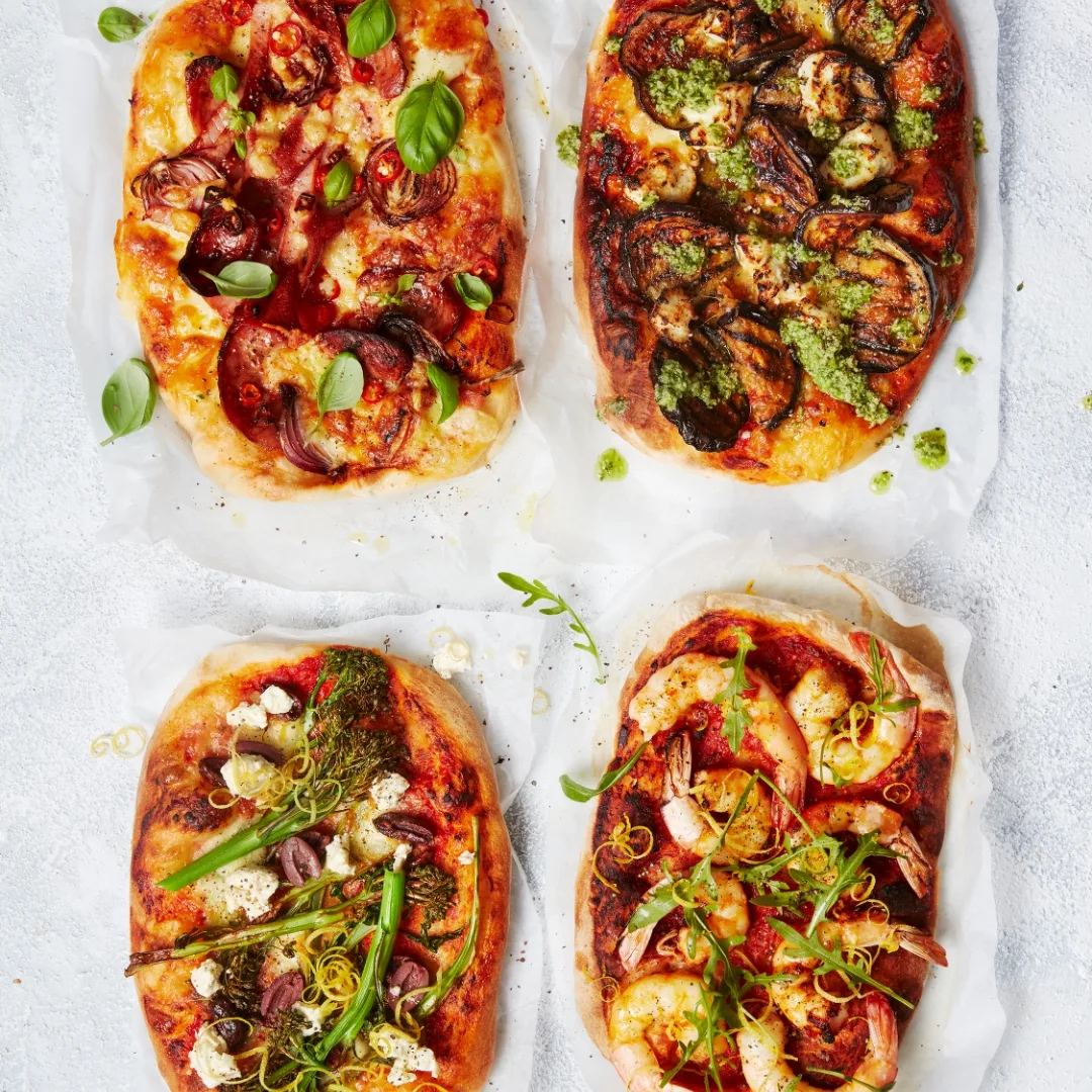 four air fryer pizzas