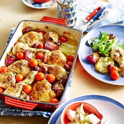 Julie Goodwin’s Greek-style chicken tray bake